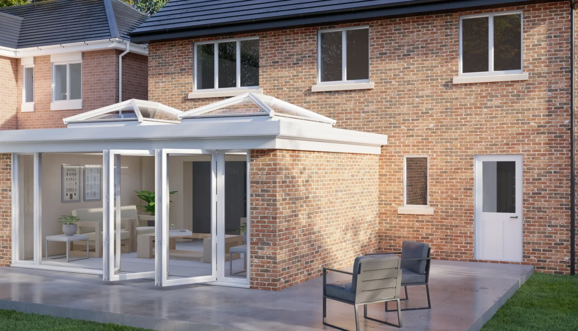 DOUBLE SKYLIGHT BRICK WHITE BIFOLD